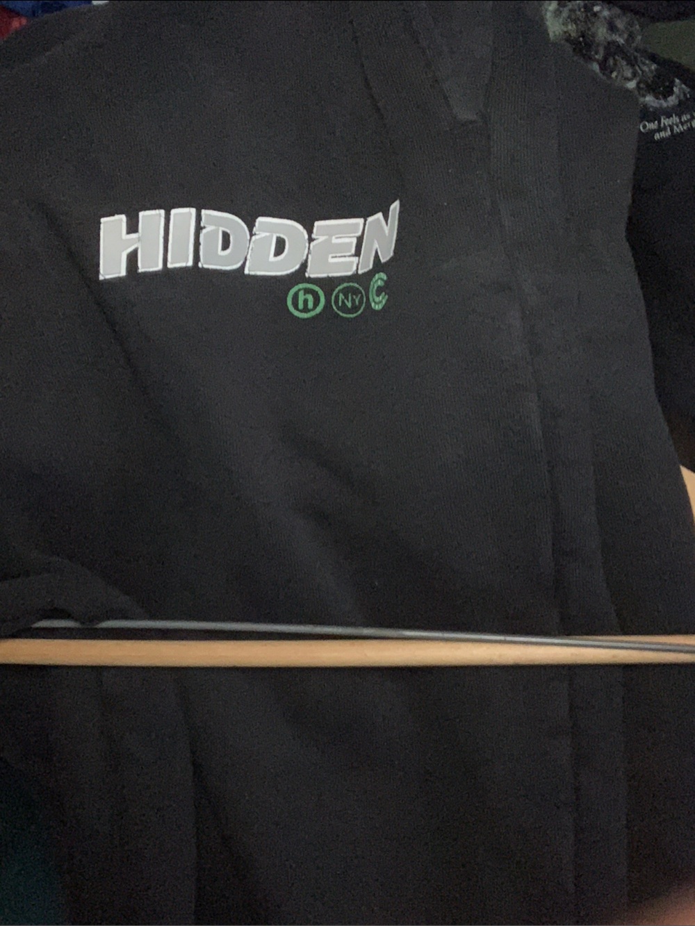 Hidden NYC Black Sweatpants with Green Logo heavyweight draw Synch for